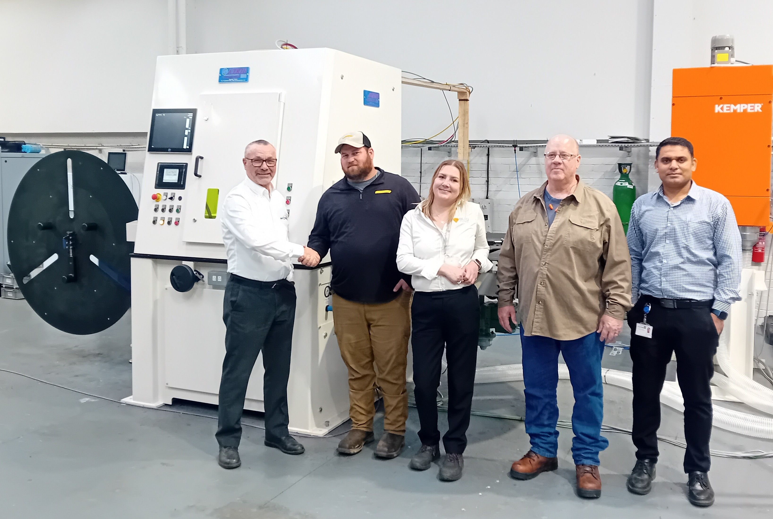 Atkin Automation welcomes guests on-site for factory acceptance testing and commissioning process for a new Atkin powder deposition line project